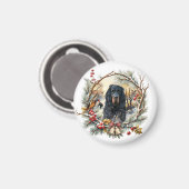 Gordon Setter Christmas Joy – Seasonal Dog Art Magnet (Vorderseite/Rückseite)