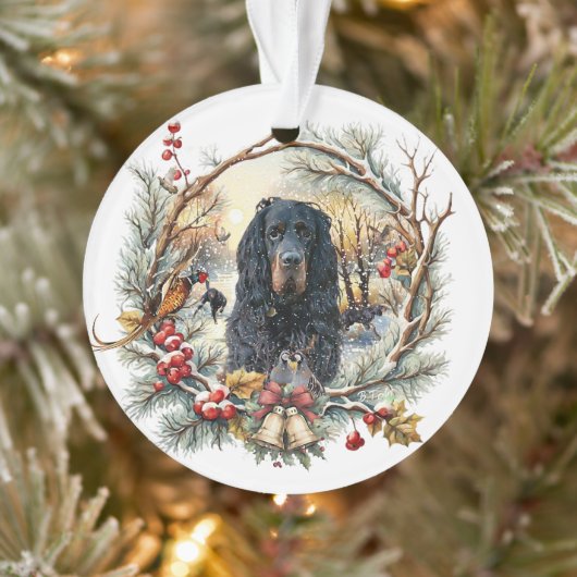 Gordon Setter Christmas Joy – Seasonal Dog Art Ornament (Baum)