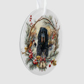 Gordon Setter Christmas Joy – Seasonal Dog Art Ornament (Vorderseite)