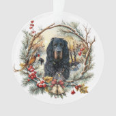 Gordon Setter Christmas Joy – Seasonal Dog Art Ornament (Vorderseite)