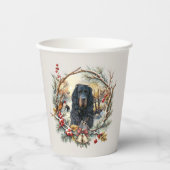Gordon Setter Christmas Joy – Seasonal Dog Art Pappbecher (Vorderseite)