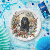 Gordon Setter Christmas Joy – Seasonal Dog Art Pappteller (Party)