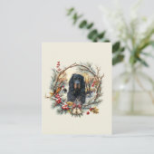 Gordon Setter Christmas Joy – Seasonal Dog Art Postkarte (Stehend Vorderseite)