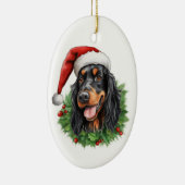 Gordon Setter Christmas Wreath Keramik Ornament (Rechts)