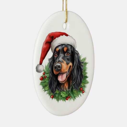 Gordon Setter Christmas Wreath Keramik Ornament (Rechts)