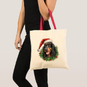 Gordon Setter Christmas Wreath Tragetasche (Vorderseite (Produkt))