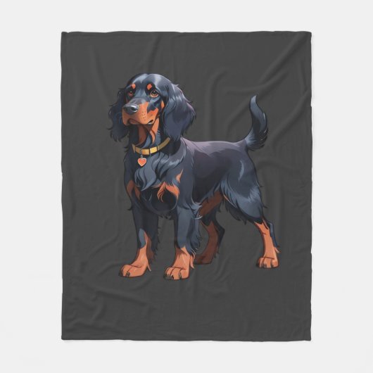 Gordon Setter Classic T-Shirt Fleecedecke (Vorderseite)