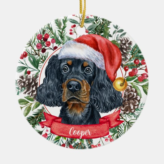 Gordon Setter Custom Dog Weihnachtsschmuck (Vorne)