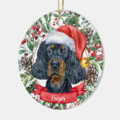 Gordon Setter Custom Dog Weihnachtsschmuck (Links)