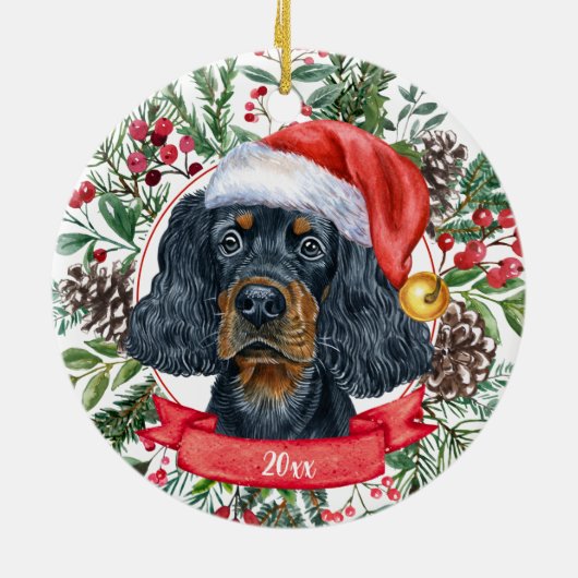 Gordon Setter Custom Dog Weihnachtsschmuck (Hinten)