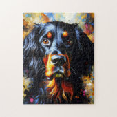 Gordon Setter Dog Acrylic Print | Bunt Puzzle (Vertikal)
