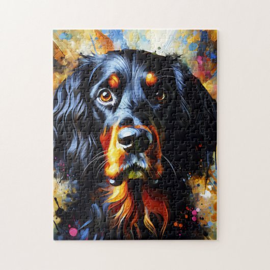 Gordon Setter Dog Acrylic Print | Bunt Puzzle (Vertikal)
