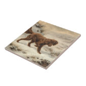 Gordon Setter Dog in einer schneesicheren Winterla Fliese (Seite)