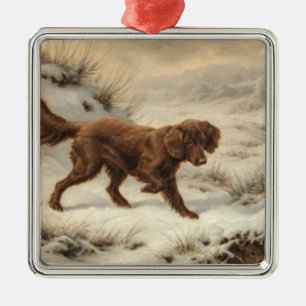 Gordon Setter Dog in einer schneesicheren Winterla Ornament Aus Metall