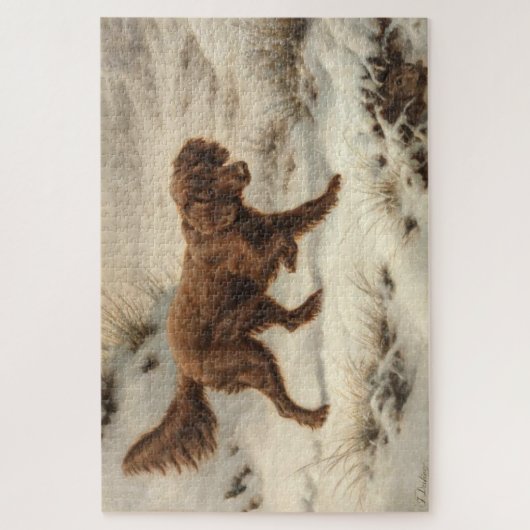 Gordon Setter Dog in einer schneesicheren Winterla Puzzle (Vertikal)