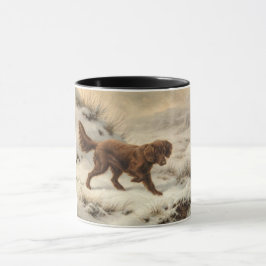Gordon Setter Dog in einer schneesicheren Winterla Tasse