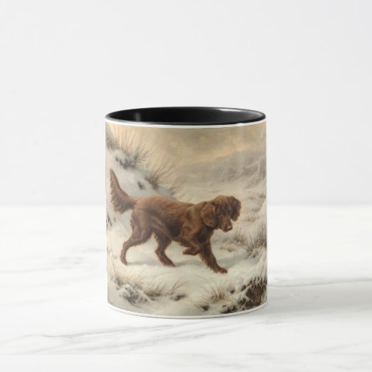 Gordon Setter Dog in einer schneesicheren Winterla Tasse (Zentrum)