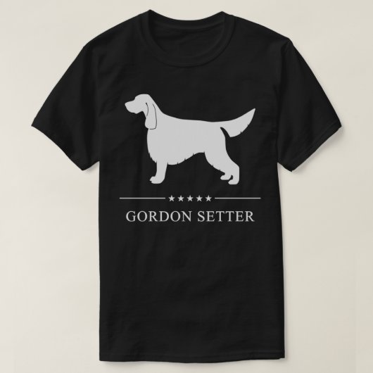 Gordon Setter Dog Pullover, Weiße Silhouette T-Shirt (Design vorne)