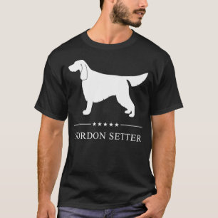Gordon Setter Dog Pullover, Weiße Silhouette T-Shirt