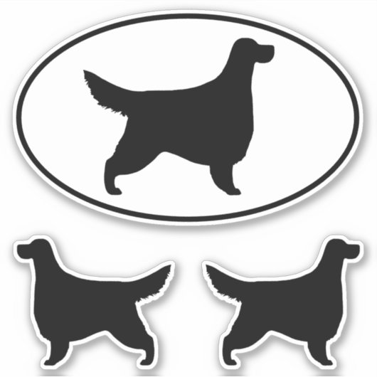 Gordon Setter Dog Silhouetten Vinyl Sticker Set (Vorderseite)