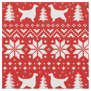 Gordon Setter Dog Silhouetten Weihnachten Gemuster Stoff