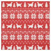 Gordon Setter Dog Silhouetten Weihnachten Gemuster Stoff (Muster)