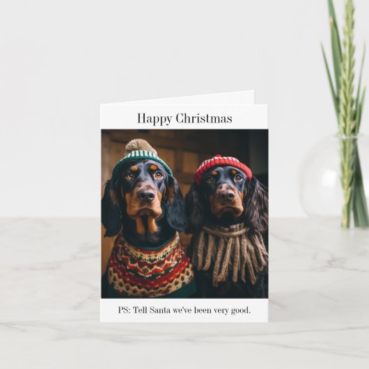 Gordon Setter Dogs Weihnachtskarte Karte (Vorderseite)