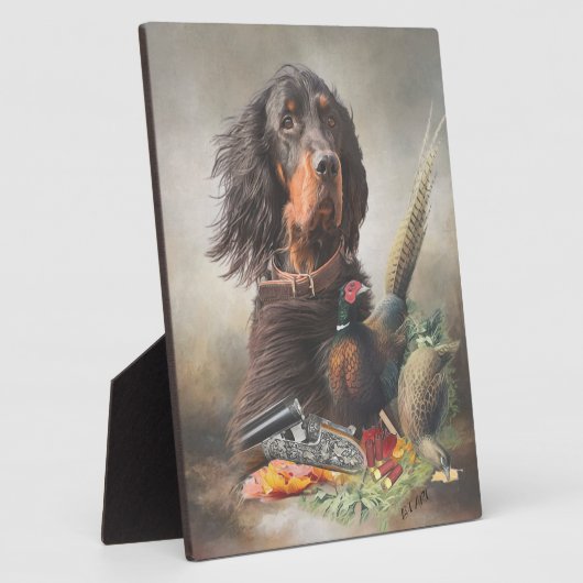 Gordon Setter, Duckjagd Plaque Fotoplatte (Seite)