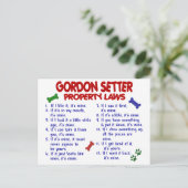 GORDON SETTER-Eigenschaftengesetze 2 Postkarte (Stehend Vorderseite)