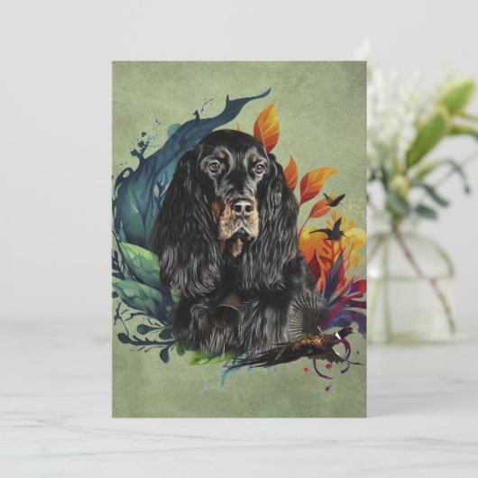 Gordon Setter Einladung (Stehend Vorderseite)