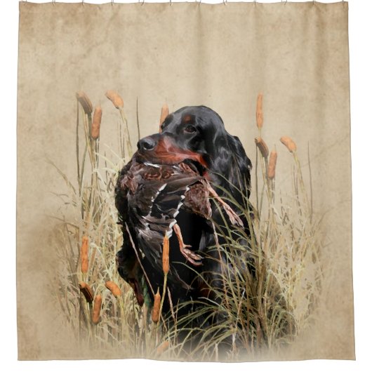 Gordon Setter, Entenjagd Tapestry Poster-Wirbel Duschvorhang (Vorderseite)