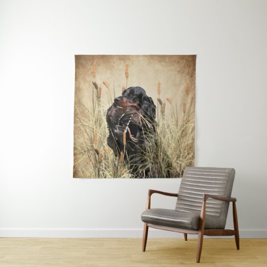 Gordon Setter, Entenjagd Wandteppich (Beispiel)