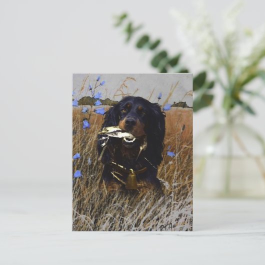 Gordon Setter Feiertagspostkarte (Stehend Vorderseite)