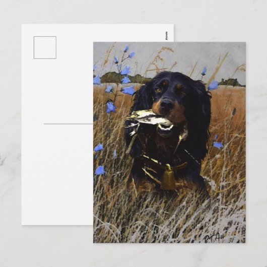 Gordon Setter Feiertagspostkarte (Vorne/Hinten)