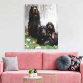 Gordon Setter Generationen Wrapped Canvas Print Leinwanddruck (Insitu (Wohnzimmer))