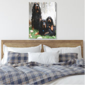 Gordon Setter Generationen Wrapped Canvas Print Leinwanddruck (Insitu (Schlafzimmer))