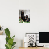Gordon Setter Generationen Zeichnen Leinwand druck Poster (Heimbüro)