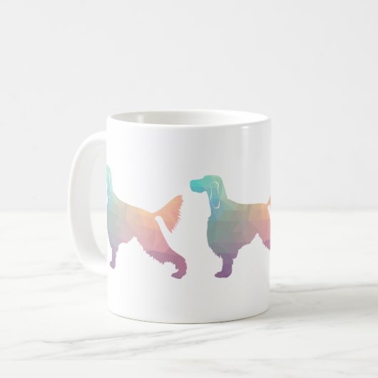 Gordon Setter Geometric Pattern Silhouette Pastell Kaffeetasse (Vorderseite Links)