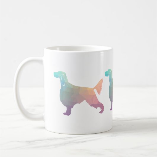 Gordon Setter Geometric Pattern Silhouette Pastell Kaffeetasse (Links)