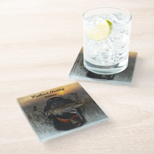 Gordon Setter Glasuntersetzer (Schrägansicht)