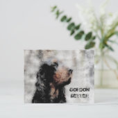 Gordon Setter Grunge Postcard Postkarte (Stehend Vorderseite)