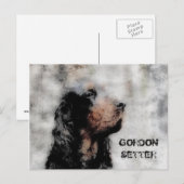 Gordon Setter Grunge Postcard Postkarte (Vorne/Hinten)