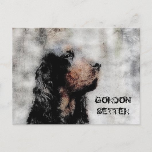 Gordon Setter Grunge Postcard Postkarte (Vorderseite)