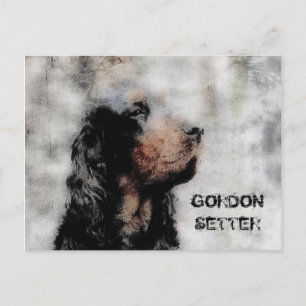 Gordon Setter Grunge Postkarte