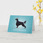 Gordon Setter Happy Birthday Design Karte (Gelbe Blume)