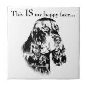Gordon Setter Happy Face Fliese (Vorderseite)
