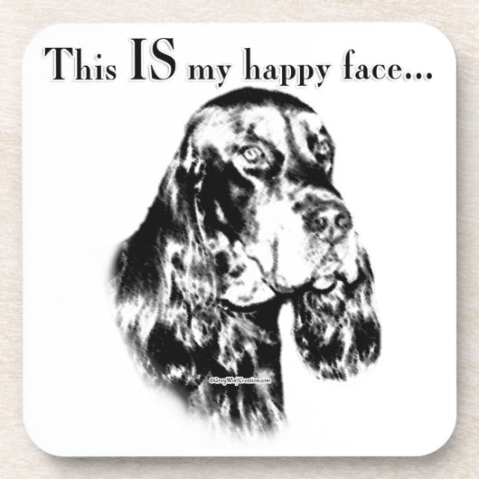 Gordon Setter Happy Face Getränkeuntersetzer (Vorderseite)