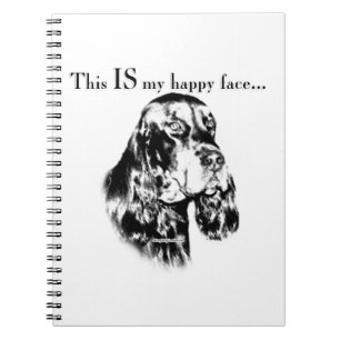 Gordon Setter Happy Face Notizblock