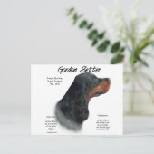 Gordon Setter History Design Postkarte (Stehend Vorderseite)