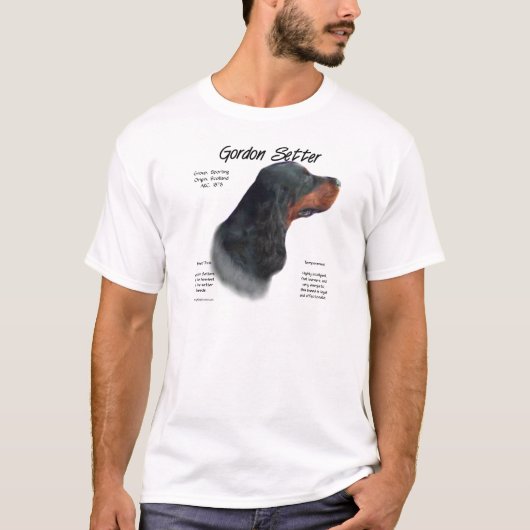 Gordon Setter History Design T-Shirt (Vorderseite)